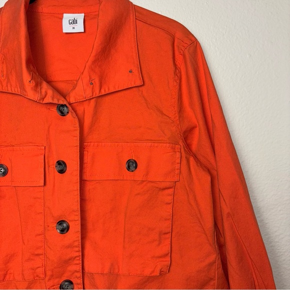 Cabi Resort Jacket Tiger Lily orange Woman's size medium boxy swing jacket 5098 - Picture 7 of 16